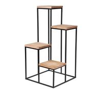 Spetebo Scale per fiori in metallo con 4 ripiani 67 x 34 cm, sgabello per fiori con 4 ripiani in legno, supporto decorativo per piante, supporto per vaso di fiori