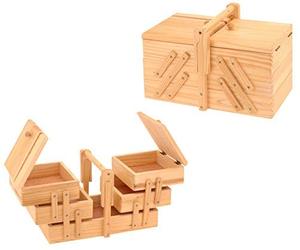 Spetebo Scatola da cucito in legno pieghevole - scatola da cucito, cestino da cucito