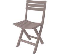 Spetebo Sedia pieghevole in plastica, 80 x 45 cm, marrone, per giardino e balcone, da bistrò, pieghevole, da giardino, da campeggio, per esterni, per giardino, balcone, terrazza
