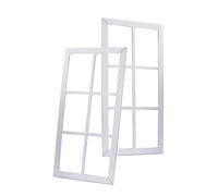 Spetebo Set di 2 cornici decorative in legno da 60 cm, bianco shabby con cornice in legno da appendere e decorare, cornice vintage per finestra, casa di campagna, 2 pezzi