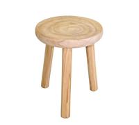 Spetebo Sgabello in legno con 3 gambe - Ø 30 cm - Sgabello decorativo rotondo naturale - supporto per piante - tavolino da tè