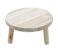 Spetebo Sgabello per fiori in legno naturale con 3 gambe - 29 x 15 cm - Supporto per piante rotondo naturale - Sgabello decorativo per fiori, mini tavolino