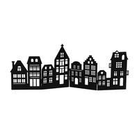 Spetebo Skyline decorativo in legno, pieghevole, 50 x 22 cm, nero, sagoma di Natale, decorazione da tavolo, per Natale, città di Natale, linea di casa