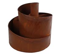 Spetebo Spirale per erbe aromatiche in metallo con ruggine naturale, 38 x 36 cm, scala rotonda con 4 camere, decorazione da giardino, fioriere per piante e piante