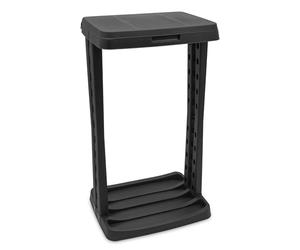 Spetebo Supporto per sacco della spazzatura quadrato con coperchio e anello di bloccaggio, 120 l, in plastica per grandi sacchi della spazzatura, per sacchetti della spazzatura, colore giallo