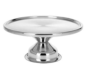 Spetebo Supporto per torte in acciaio inox con base - 33 cm - Piatto da portata in metallo per torte e torte - Piatto da portata per torte e muffin dessert