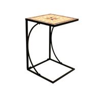 Spetebo Tavolino in metallo con piano a mosaico, decorazione da giardino, balcone, terrazza