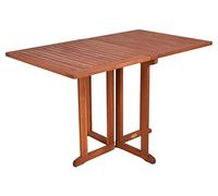 Spetebo Tavolo da balcone Baltimora in legno di eucalipto pieghevole - rettangolare/120 x 70 cm - Tavolo da pranzo per esterni in legno massiccio FSC oliato - Giardino terrazza balcone tavolo per