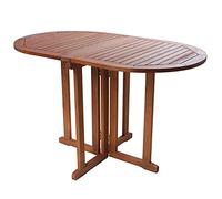 Spetebo Tavolo da giardino ovale in legno di eucalipto - 120x70x73 cm - pieghevole per birra Bistrot balcone oliato