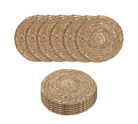 Spetebo Tovagliette in erba marina o giacinto d'acqua, 38 cm, set da 12 pezzi, rotonde in materiali naturali, tovagliette, tovagliette rotonde, lavabili in modo sostenibile