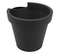 Spetebo Vaso da fiori 24 x 21 cm, colore antracite, con foro di drenaggio