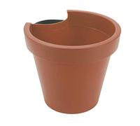 Spetebo Vaso da fiori 24 x 21 cm - Terracotta - Vaso rotondo - Vaso per piante in plastica con cinghia di fissaggio