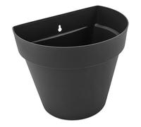 Spetebo Vaso da fiori da parete in plastica per esterni, 28 x 20 cm, colore antracite, da parete, semicircolare, resistente al gelo