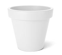 Spetebo Vaso da fiori in plastica S piccolo - 30 cm/bianco - Vaso rotondo per fiori per interni ed esterni - Vaso da giardino, vaso per piante, vaso per fiori, sottovaso