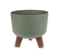 Spetebo Vaso da fiori in plastica sui piedi, Ø 19 cm, rotondo, con fondo per acqua, decorazione da giardino, fioriera