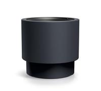 Spetebo Vaso da fiori rotondo in plastica, XL, con piede, antracite, 47 x 44 cm