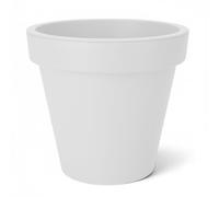 Spetebo Vaso grande in plastica, misura L, 48 cm, bianco, rotondo, per interni ed esterni