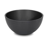 Spetebo Vaso per piante in EcoStone, rotondo, nero, Ø 35 cm, in materiale riciclato, per giardino, terrazza, balcone