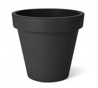 Spetebo Vaso per piante in plastica, misura L, 48 cm, antracite, rotondo, per interni ed esterni, da giardino