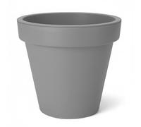 Spetebo Vaso per piante in plastica, misura L, 48 cm, grigio, rotondo, per interni ed esterni, da giardino