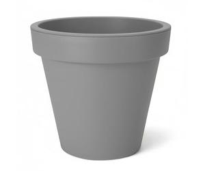 Spetebo Vaso per piante in plastica, misura L, 48 cm, grigio, rotondo, per interni ed esterni, da giardino