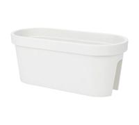 Spetebo Vaso per ringhiera da balcone ovale 60 cm - bianco - Vaso in plastica da appendere - Vaso da giardino e fiori, vassoio da appendere