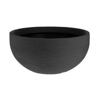 Spetebo XXL Vaso per piante in plastica rotondo da 58 cm resistente agli agenti atmosferici - grigio - Grande vaso per giardino resistente ai raggi UV con motivo a scanalature - Vaso per fiori e
