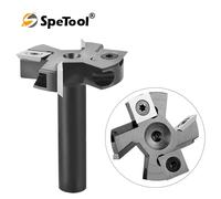 SpeTool 1pc CNC Spoilboard Punta del Router di Superficie 8mm 12mm Gambo 2-Flute Inserto in Metallo Duro Lastra Appiattimento Router Pialla Bit per Legno