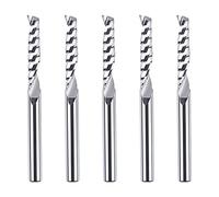 SpeTool 5 frese in alluminio VHM con fusto da 6 mm x lunghezza di taglio 32 mm, fresa CNC per alluminio e plastica