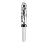 SpeTool Punta per fresa a compressione in carburo con gambo da 1/4 con cuscinetto superiore e inferiore, diametro di taglio da 1/2 pollici, modello per taglio a filo, per lavorazione del legno