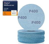 SpeTool Reti abrasive, 125 mm, 30 pezzi, con protezione per piastre abrasive, grana 400, carta vetrata in senza polvere, per legno, cartongesso, metallo, resina