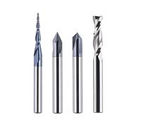 SpeTool - Set di 4 frese da 6 mm, codolo in metallo duro VHM CNC, fresa a V per incisione del legno