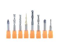 SpeTool - Set di 8 punte per fresa CNC per incisione, in carburo massiccio, con profilo in legno, con scanalatura a V, attacco da 1/4 pollici