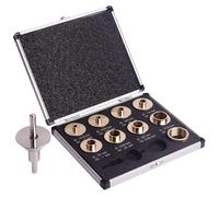 SpeTool Set di boccole in ottone con perno di centraggio e cono per router stile porter stile cavo sottobasi 10 pezzi boccola guida router include custodia per il trasporto