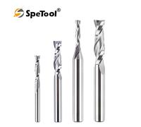 SpeTool Taglierina per scanalature a spirale 4mm 6mm 8 mm Albero Upcut 2 flauti Taglierina per scanalature a spirale Fresa in metallo duro solido Fresa CNC per legno