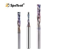 SpeTool Taglierina per scanalature a spirale Taglierina a compressione per albero da 6 8 mm con rivestimento TAC Fresa in metallo duro solido per fresa per legno
