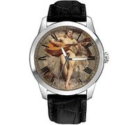 Spettacolare Erotic 19th Century Art Nude con chitarra Orologio da polso da collezione grande formato