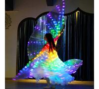 Spettacolo di danza del ventre a farfalla con LED, per donne, con ali e bastone