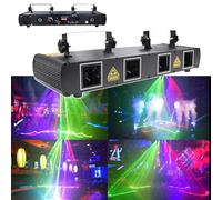 Spettacolo di luci da palco, Luce Laser attivata dal Suono con Effetto a 4 Raggi, proiettore for DJ DMX512, luci for Feste, for Compleanni, Discoteca, KTV, Club, palco, Illuminazione for DJ