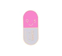 Spettame di smalto in metallo Cute Happy Capsule Forme Pin sorridente Distintivo per il viso per spilla per capsule da infermiera dottore