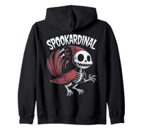 Spettrale Cardinale Bird Scheletro Redbird Halloween Felpa con Cappuccio