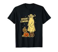 Spettrale Cowgirl Western Ghost Halloween Retro Spooky Stagione Maglietta