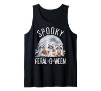 Spettrale E Feral Halloween Carino Fantasma Procione Trucco O Scherzetto Canotta