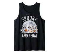 Spettrale E Feral Halloween Carino Fantasma Procione Trucco O Scherzetto Canotta