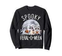 Spettrale E Feral Halloween Carino Fantasma Procione Trucco O Scherzetto Felpa