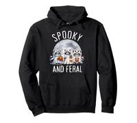 Spettrale E Feral Halloween Carino Fantasma Procione Trucco O Scherzetto Felpa con Cappuccio