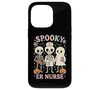 Spettrale ER infermiera Halloween scheletro fantasma personale medico RN Custodia per iPhone 13 Pro
