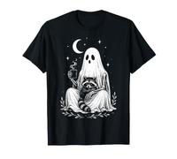 Spettrale Fantasma Procione Luna Halloween Maglietta