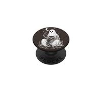 Spettrale Fantasma Procione Luna Halloween PopSockets PopGrip Adesivo