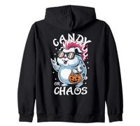 Spettrale Guinea Pig Punk Rocker Candy o Chaos Halloween Felpa con Cappuccio
